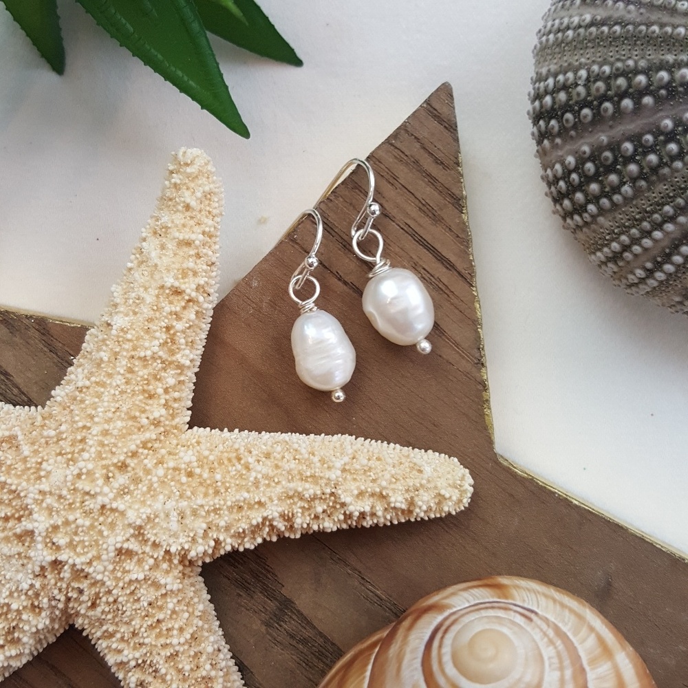 Artisan Silver Freshwater Pearl Earrings